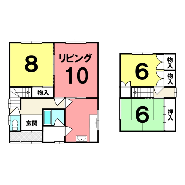 室蘭市舟見町2丁目88-1他3棟　収益戸建の間取り