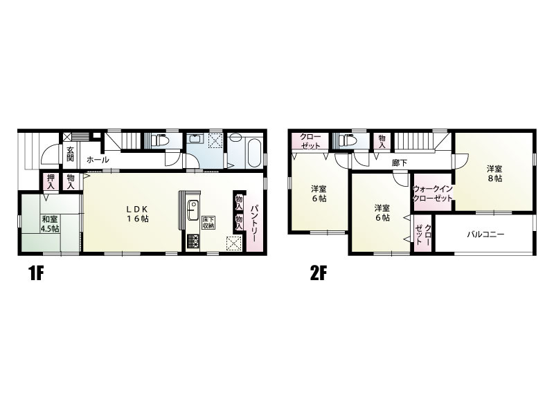 2号棟　建物面積：113.01㎡
　　　  土地面積：201.37㎡