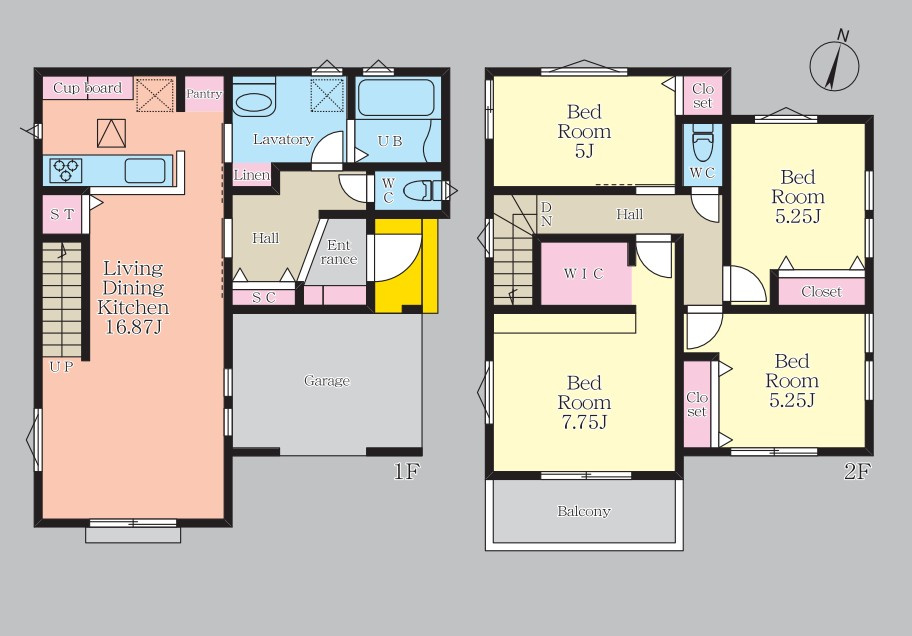 新築分譲住宅　葵区田町2丁目　～全3棟～の間取り|●C号棟●
土地面積102.66（31.05坪）
建物面積109.72（33.19坪）

