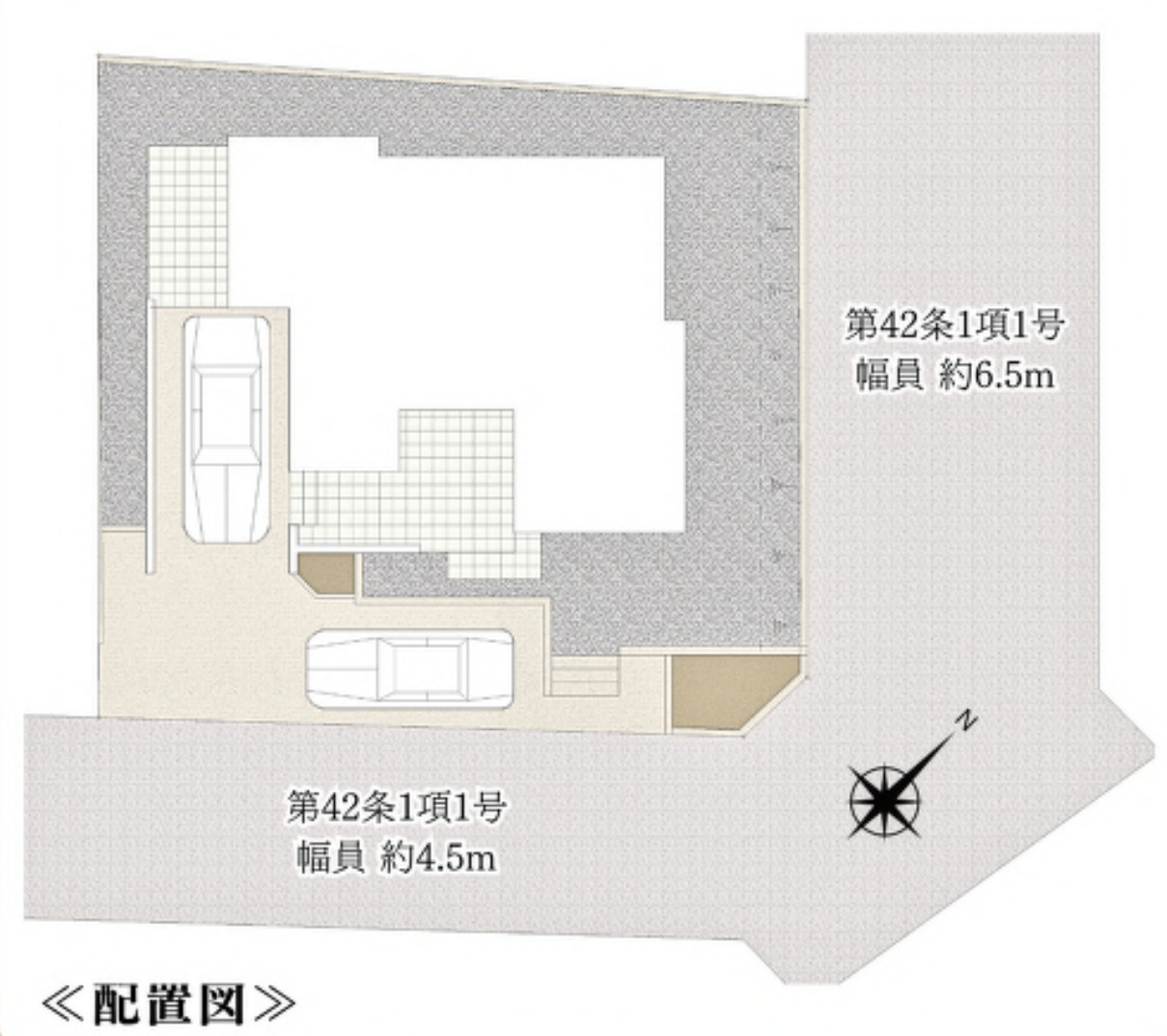 横浜市緑区白山４丁目 新築戸建て【仲介手数料無料】カースペース2台の区画図
