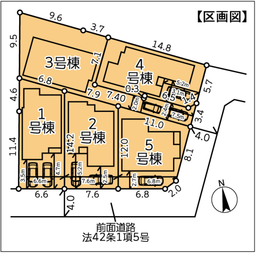 横浜市磯子区杉田2丁目 新築戸建て【仲介手数料無料】カースペース2台の区画図