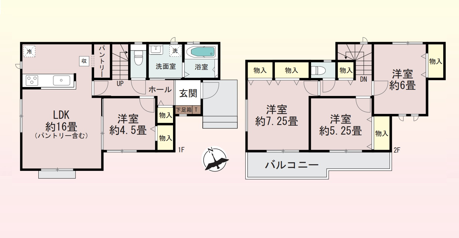 高崎市浜尻町　新築住宅全1棟の間取り|■建坪29.17坪　敷地40.66坪　パントリー　全居室収納付き　ワイドバルコニー■