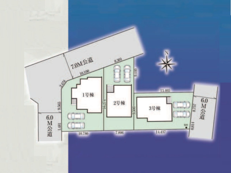 高崎市東貝沢町2期　新築住宅全3棟の区画図|■土地41.56坪　建物29.05坪　SIC　WIC　南面バルコニー■