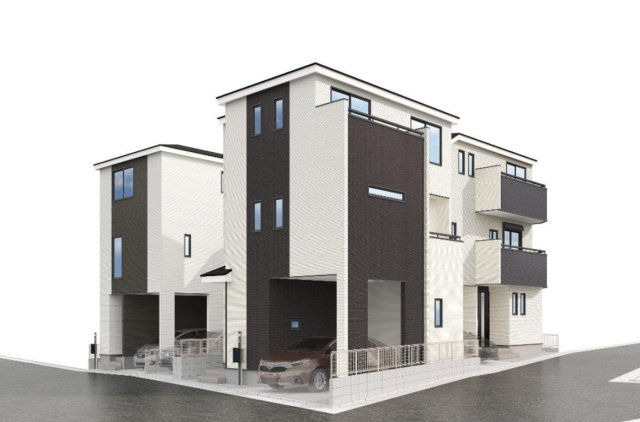 横浜市南区睦町2丁目　新築戸建【仲介手数料無料】の外観パース