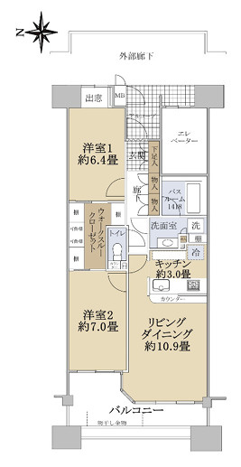 サーパス小田原本町の間取り