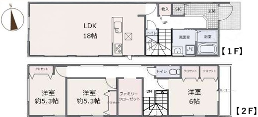 小田原市扇町　新築戸建の間取り