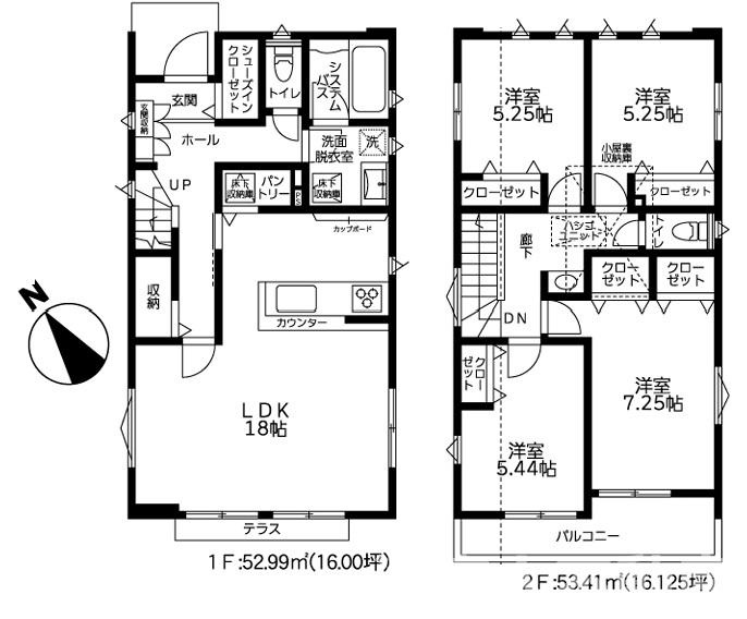 藤沢市本鵠沼２丁目２９７４－１５，１７，１６，１８新築戸建ての間取り