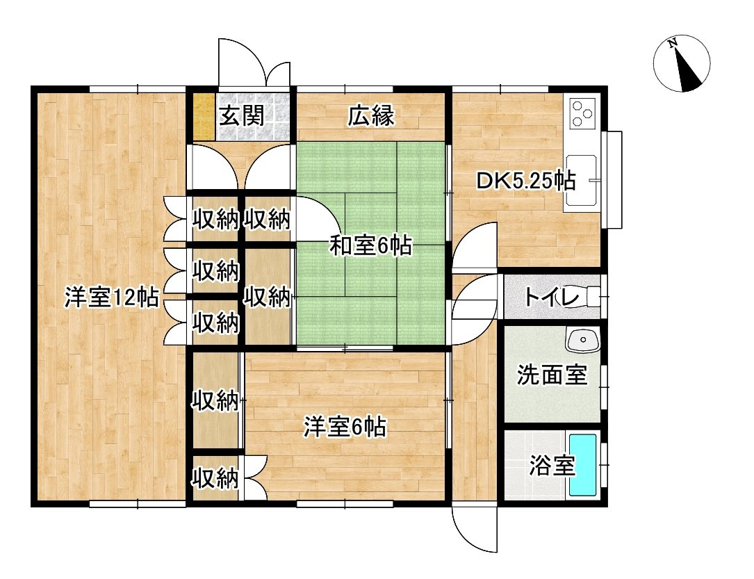 藤岡市立石　中古住宅の間取り|■土地81.62坪　建物22.04坪　収納豊富　平屋建て■