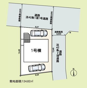 伊勢崎市曲輪町第1　新築住宅全1棟の区画図|◇土地37.75坪◇