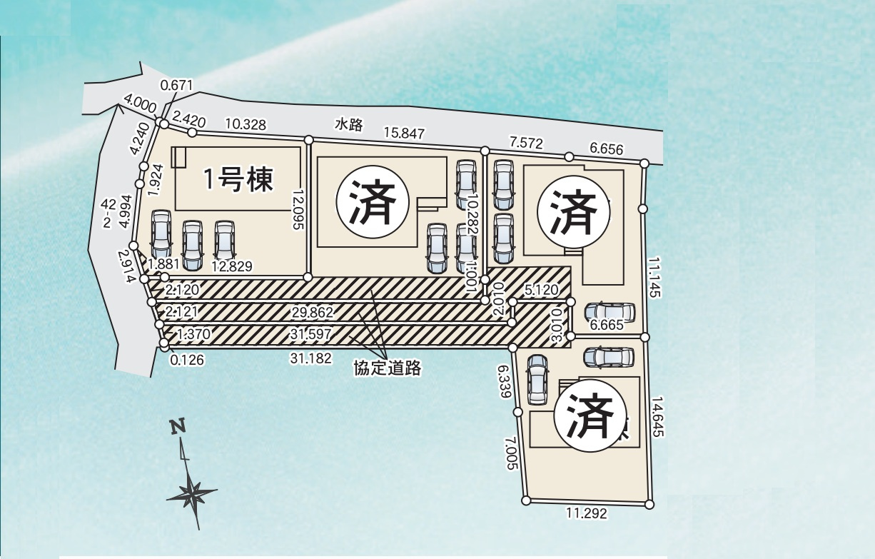 藤岡市下栗須24-1期　新築住宅全4棟の区画図