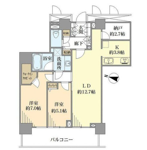 リエトコート武蔵小杉イーストタワーの間取り