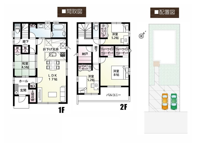 前橋市川原町「6区画」　新築住宅全6棟の間取り|◇土地63.10坪　建物33.56坪　土間収納　WIC2ヵ所　納戸　ワイドバルコニー◇