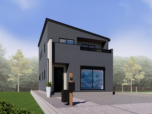 前橋市川原町「6区画」　新築住宅全6棟の外観パース|流行に左右されないシンプルなデザインは、飽きにくく長く愛されます。