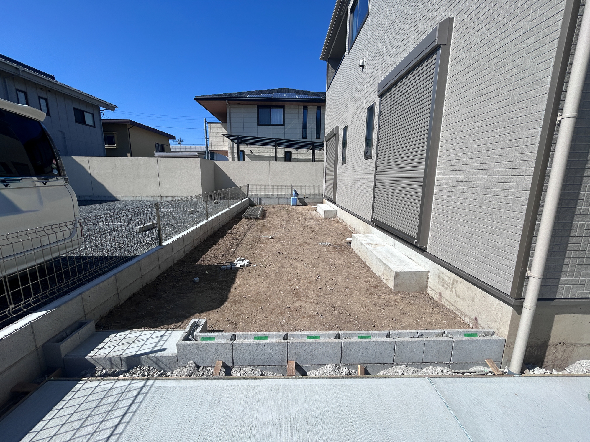 前橋市南町3丁目　新築住宅全1棟の庭|施工中
