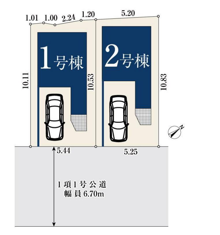 横浜市西区元久保町 新築戸建て【仲介手数料無料】の区画図