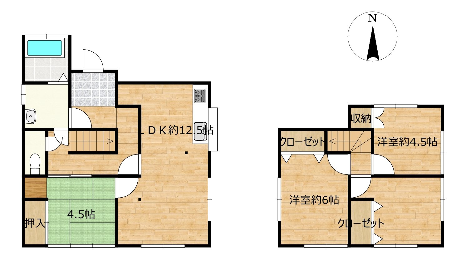 玉村町上新田　中古住宅の間取り|■土地63.13坪　建物25.04坪　収納豊富■