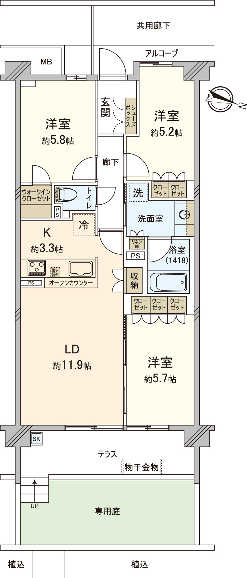シエリア京都嵯峨嵐山の間取り