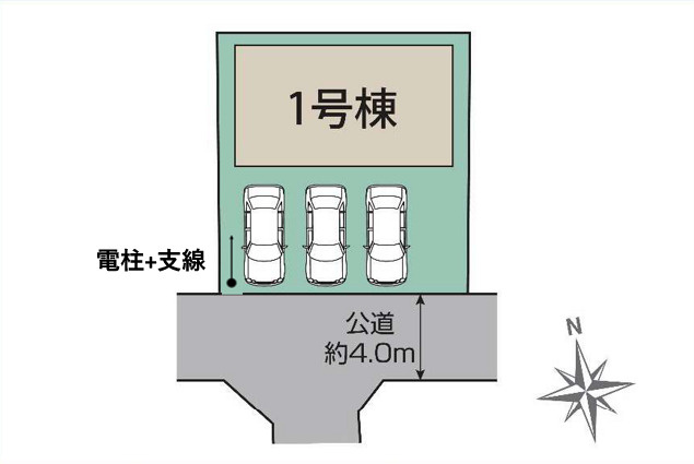 ブルーミングガーデン　裾野市茶畑　4期　全1棟の区画図|3台駐車可能スペースあります♪