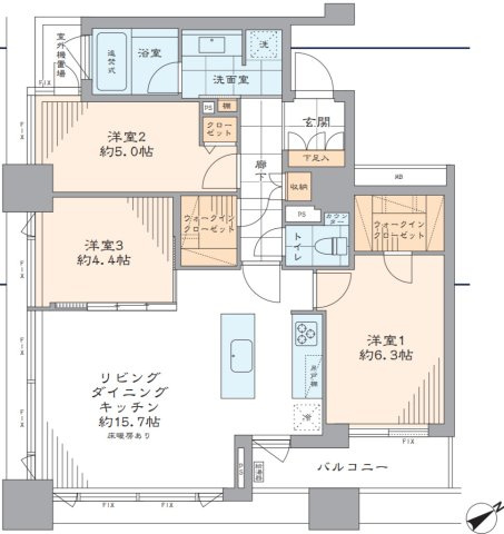 シティタワー横濱【仲介手数料無料】ペット可♪の間取り