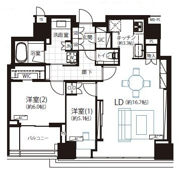 クラッシィタワー新宿御苑の間取り
