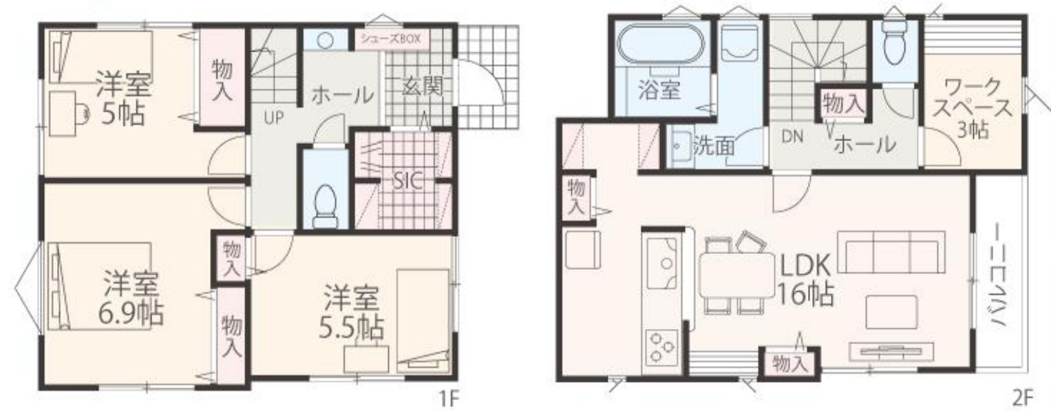 横浜市青葉区藤が丘１丁目 新築戸建て【仲介手数料無料】の間取り