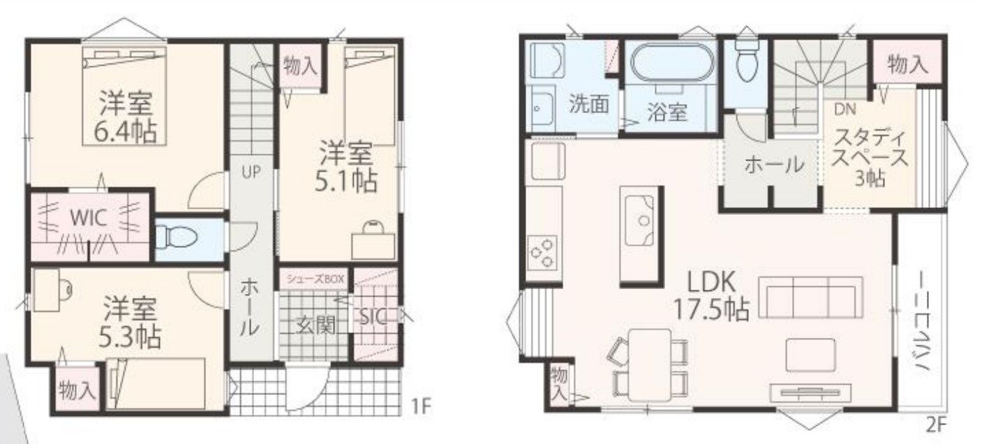 横浜市青葉区藤が丘１丁目 新築戸建て【仲介手数料無料】の間取り