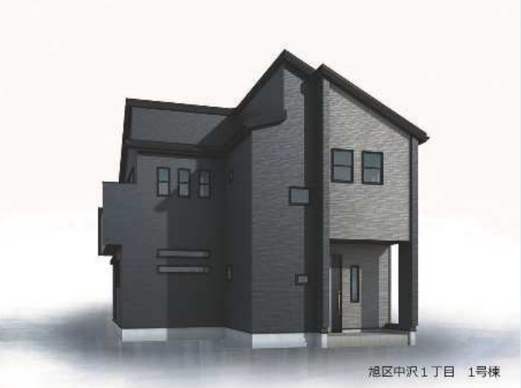 横浜市旭区中沢１丁目 新築戸建て【仲介手数料無料】の外観パース