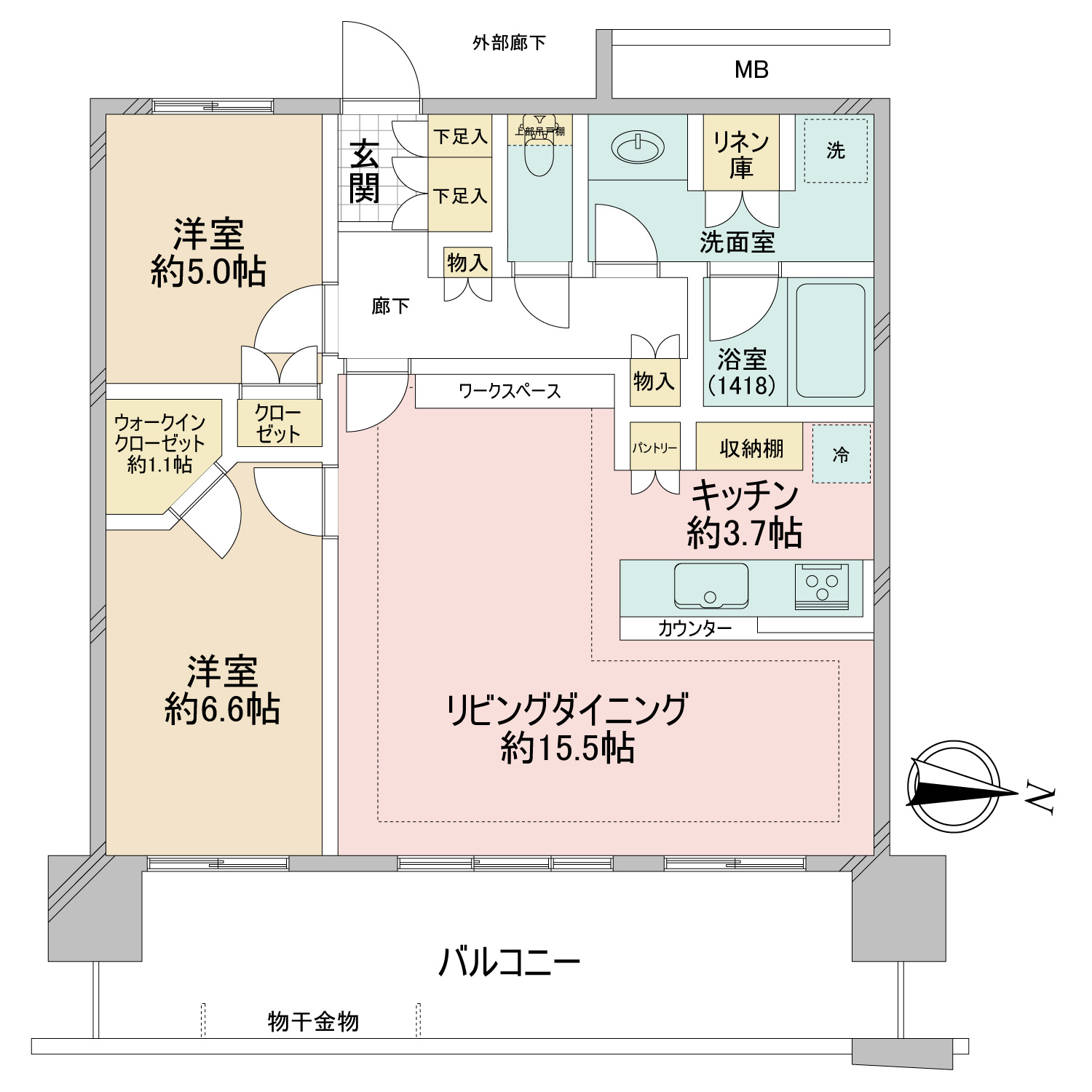 アーバンドックパークシティ豊洲 タワーAの間取り
