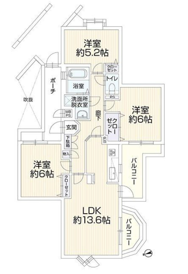 ライオンズヒルズ本郷台伍番館【仲介手数料無料】の間取り