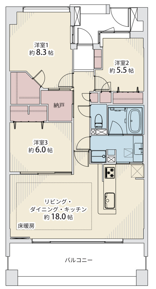 ウォルトンズコート長津田C棟【仲介手数料無料】の間取り