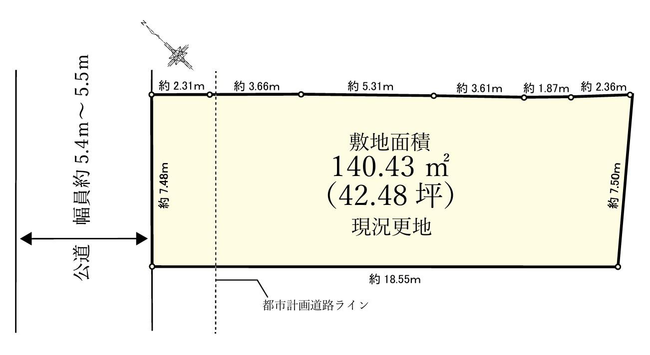 鎌倉市小町３丁目３－６（旧住居表示）売地の土地図