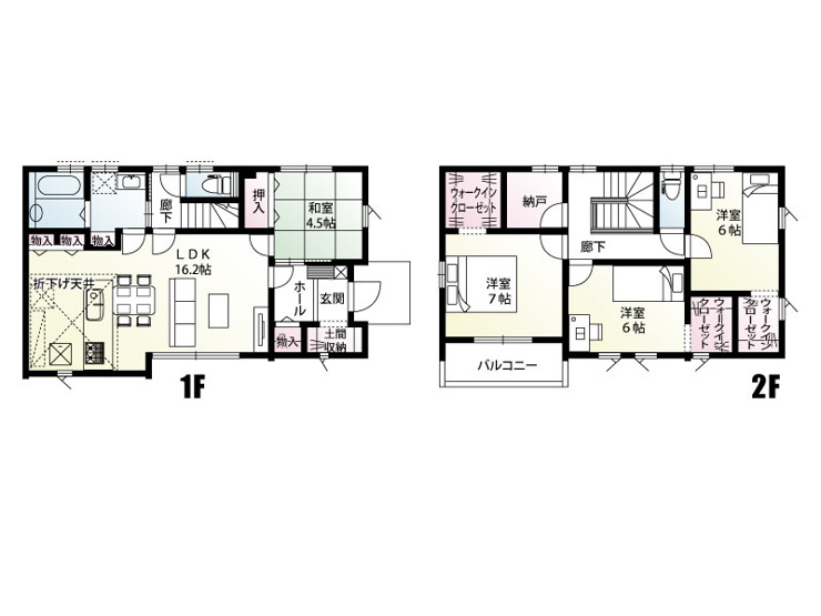 前橋市川原町「6区画」　新築住宅全6棟の間取り|◇土地52.04坪　建物32.81坪　土間収納　WIC3ヵ所　納戸　バルコニー◇