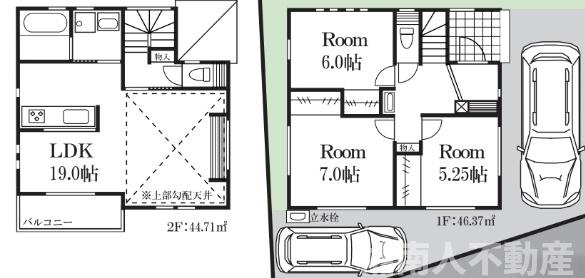 平塚市虹ヶ浜　新築戸建の間取り