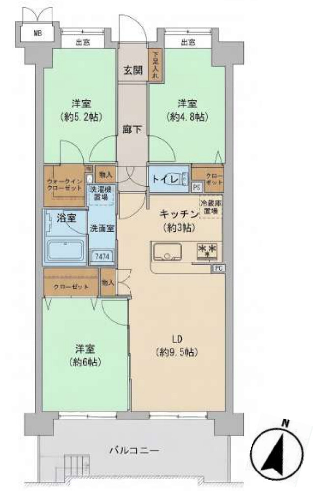 エンゼルハイム日東浜公園第2【仲介手数料無料】ペット可♪の間取り