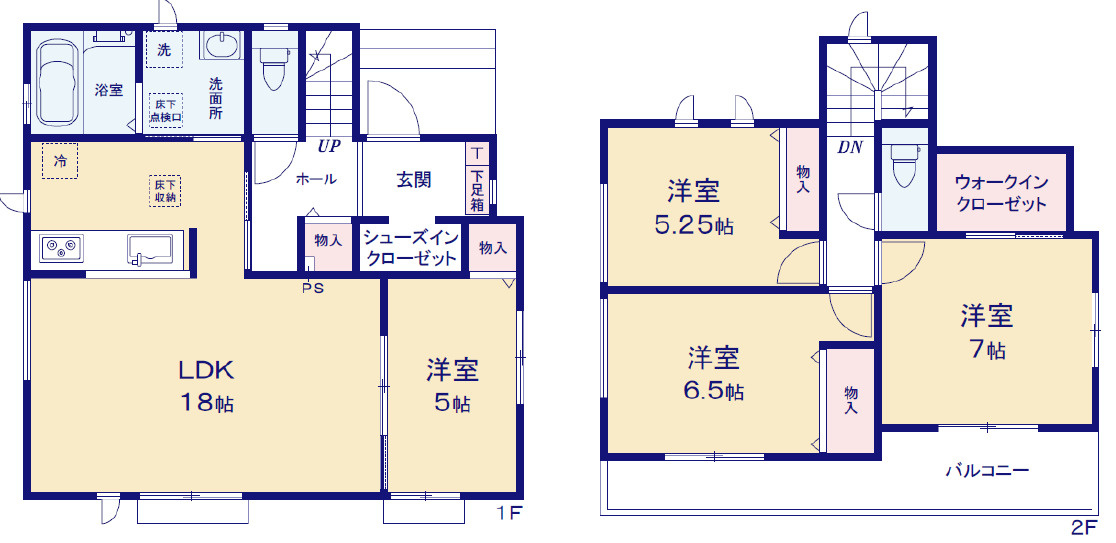 宇都宮市竹林町の新築一戸建の間取り|■建坪30.68坪　敷地48.18坪　廊下収納　WIC　SIC　全居室二面採光■