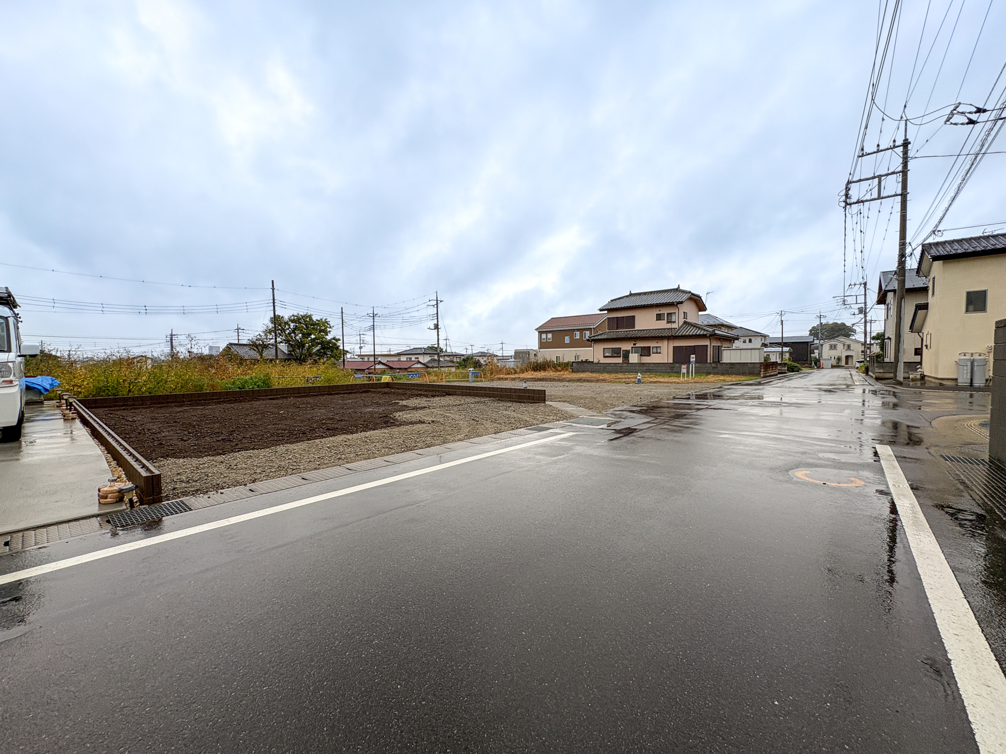 前橋市元総社町蒼海第3　新築住宅全1棟の前面道路含む現地写真
