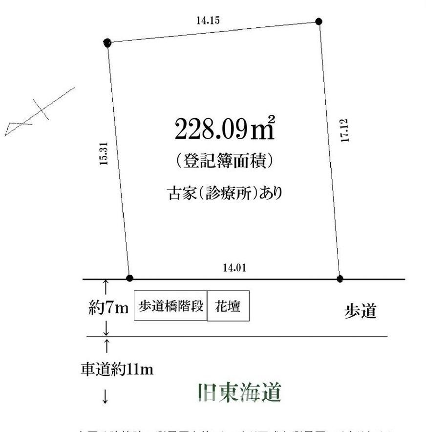 藤沢市大鋸１０８５－１１売地の土地図