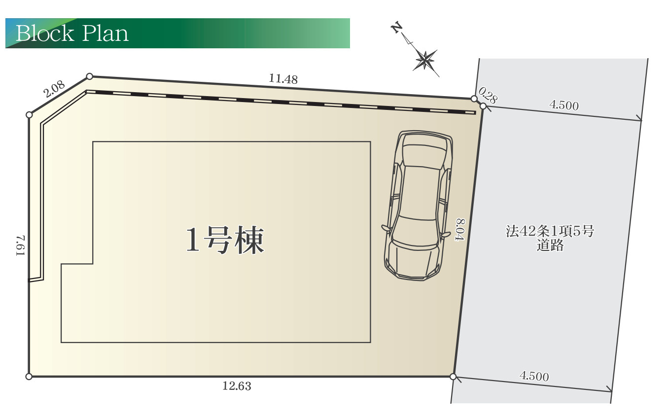 横浜市港南区日野４丁目 新築戸建て【仲介手数料無料】の区画図