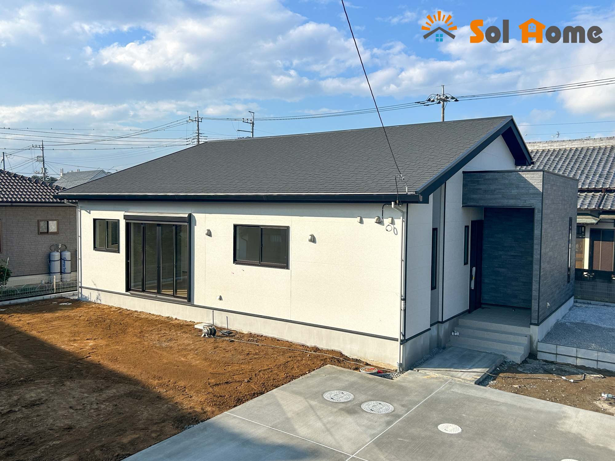 伊勢崎市境1期　新築住宅全1棟の外観|◆本日のご案内も大歓迎です♪◆ 図面や写真では分からない部分を不動産のプロが丁寧にご説明いたします！！ 年中無休のソルホームはいつでもお問い合わせをお待ちしております♪