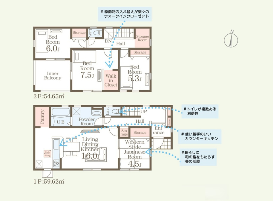 第1伊勢崎市豊城町　新築住宅全1棟の間取り|◇土地62.46坪◇