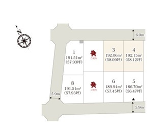 伊勢崎市南千木町第5期　新築住宅全8棟の区画図|「初めまして！」が集まる分譲地。たくさんの子供たちが年齢を問わずに、仲良く一緒に成長できるのは大型分譲地の特徴ですね。