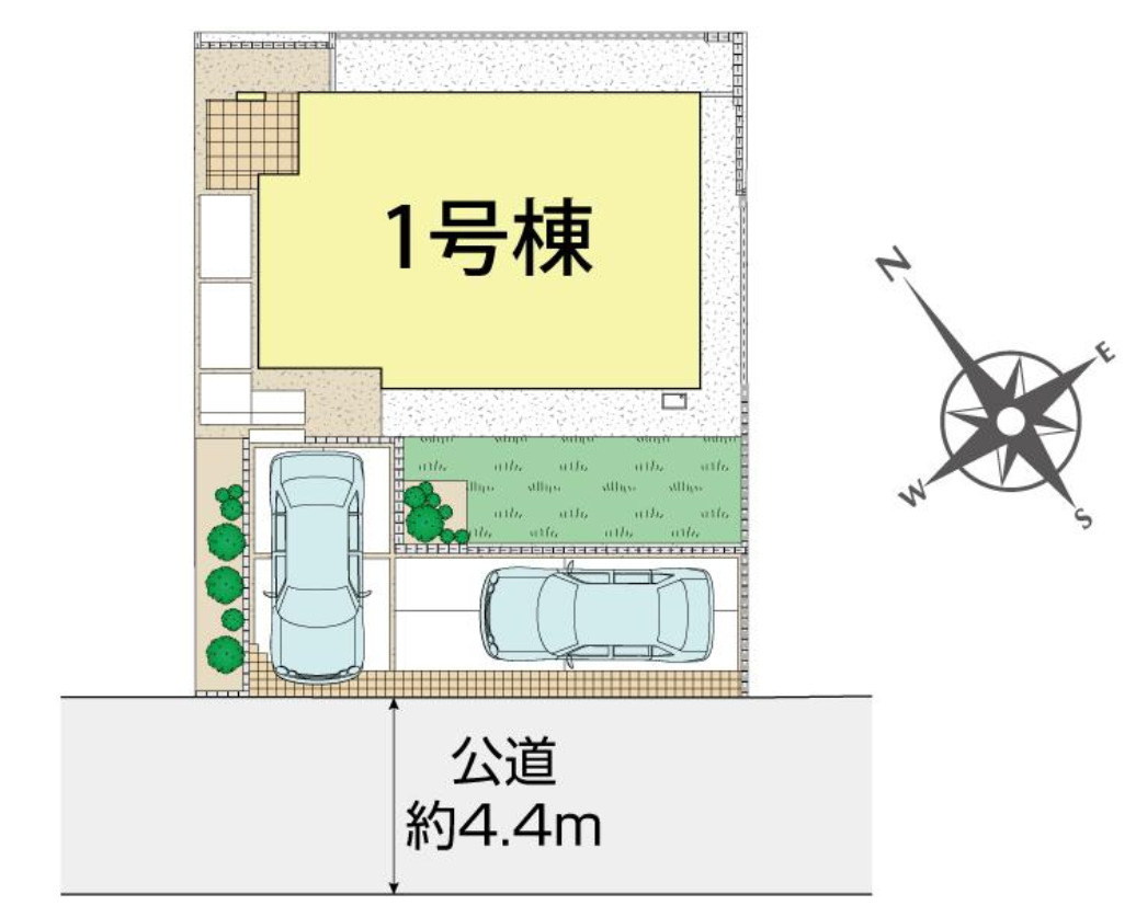 横浜市旭区今宿1丁目　新築戸建【仲介手数料無料】カースペース2台の区画図