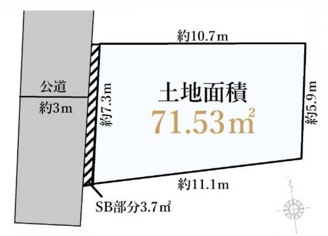 横浜市中区本牧間門 新築戸建て【仲介手数料無料】の区画図