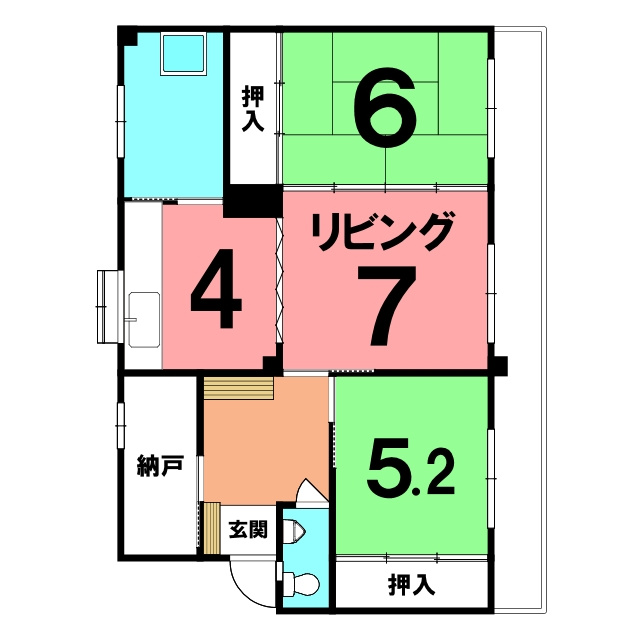 室蘭市高砂町2丁目20-4　高砂ハイツB棟の間取り