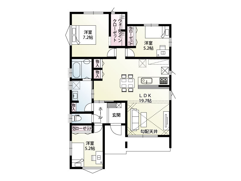 古河市坂間　１号棟◆間取り図　