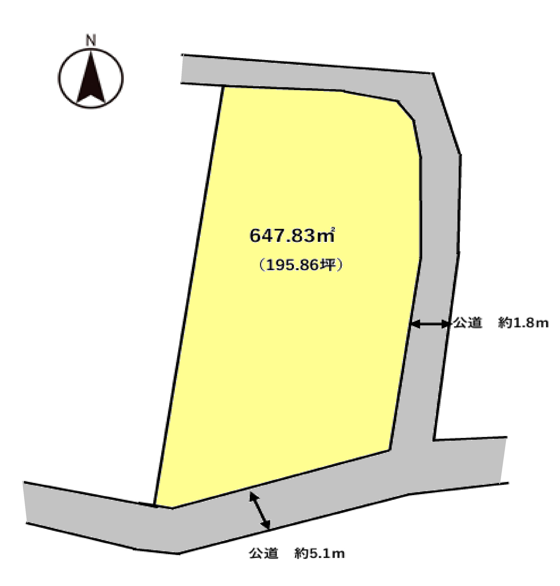 前橋市茂木町　土地の区画図|◇土地195.86坪◇