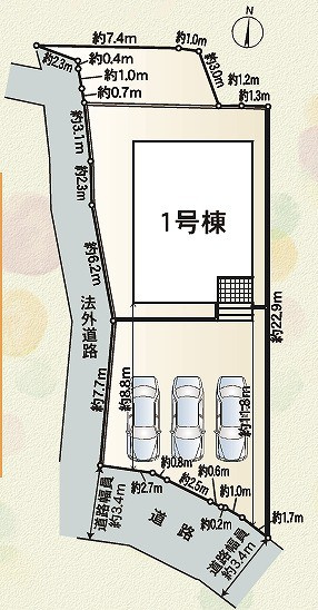 クレイドルガーデン　裾野市久根　第1　全1棟の区画図|●区画図●
駐車３台可能で前面道路も広く駐車もらくらくスムズ♪