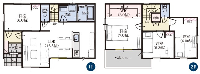 駿河区　登呂五丁目８期　全2棟の間取り|●2号棟間取り図●
3帖の広々としたウォークインクローゼット付きで荷物が多い方でも安心♪