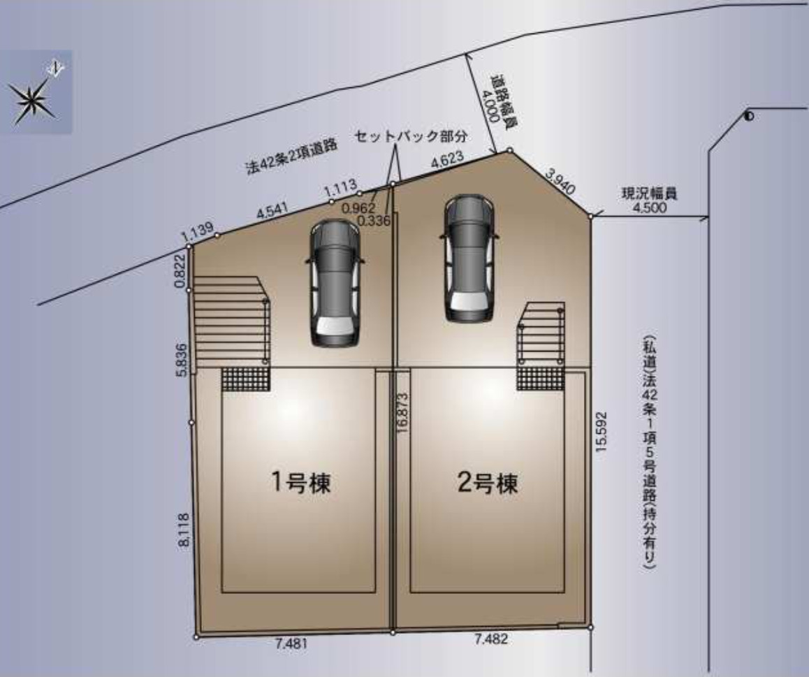 横浜市戸塚区名瀬町　新築戸建【仲介手数料無料】の区画図