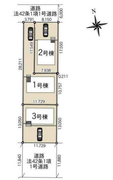 真岡市荒町３丁目の新築一戸建の区画図|「初めまして！」が集まる分譲地。たくさんの子供たちが年齢を問わずに、仲良く一緒に成長できるのは分譲地の特徴ですね。